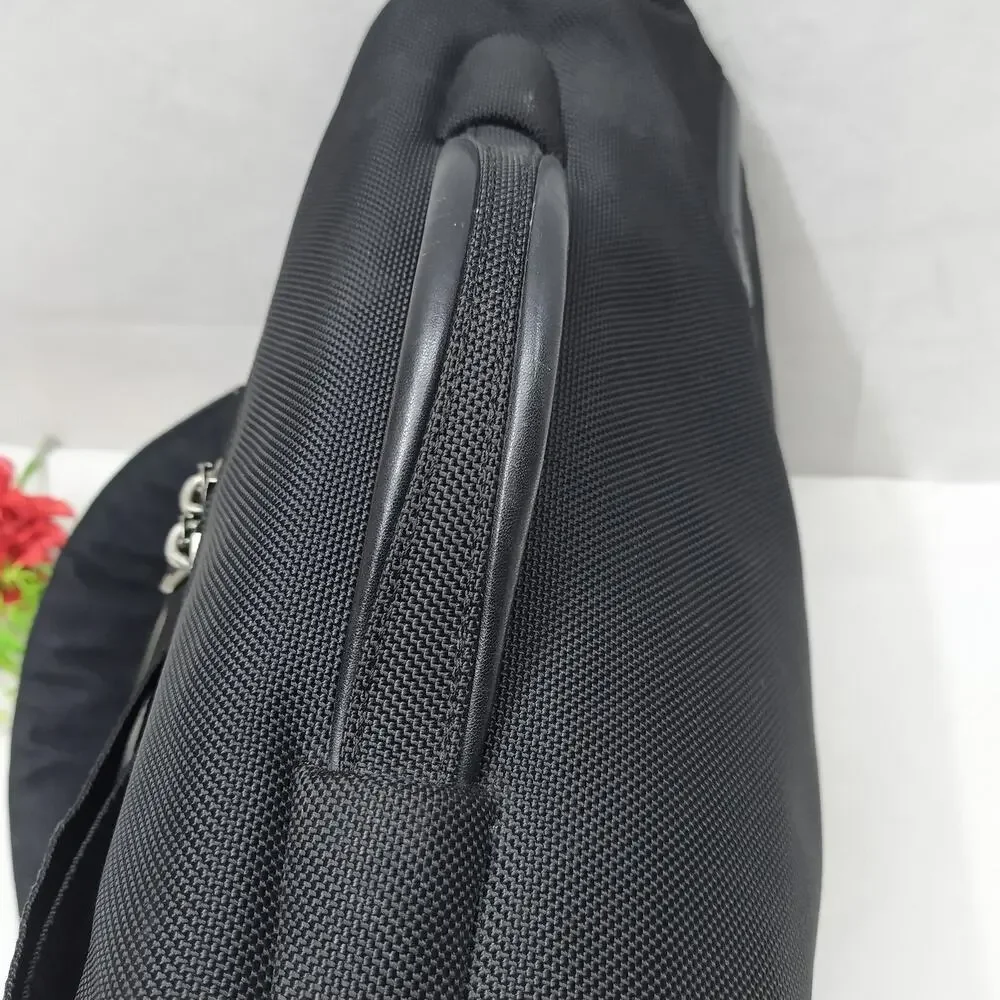Tumi FXT Ballistic Black Nylon Pushlock Briefcase Messenger Laptop Bag